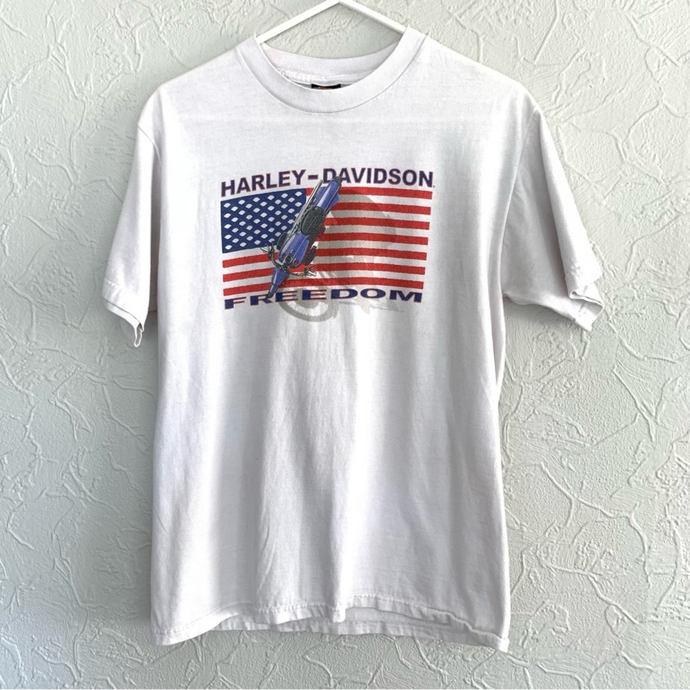 MENS HARLEY DAVIDSON ARUBA CARIBBEAN BIKER TEE SHIRT USA FREEDOM SIZE MEDIUM